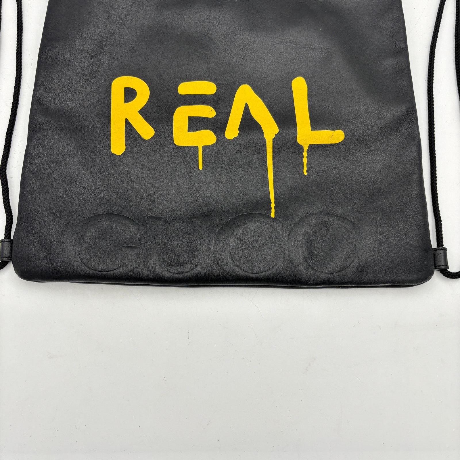 Gucci Gucci "Real" Drawstring Backpack Leather 14.5x15.5 Size ONE SIZE - 2 Thumbnail