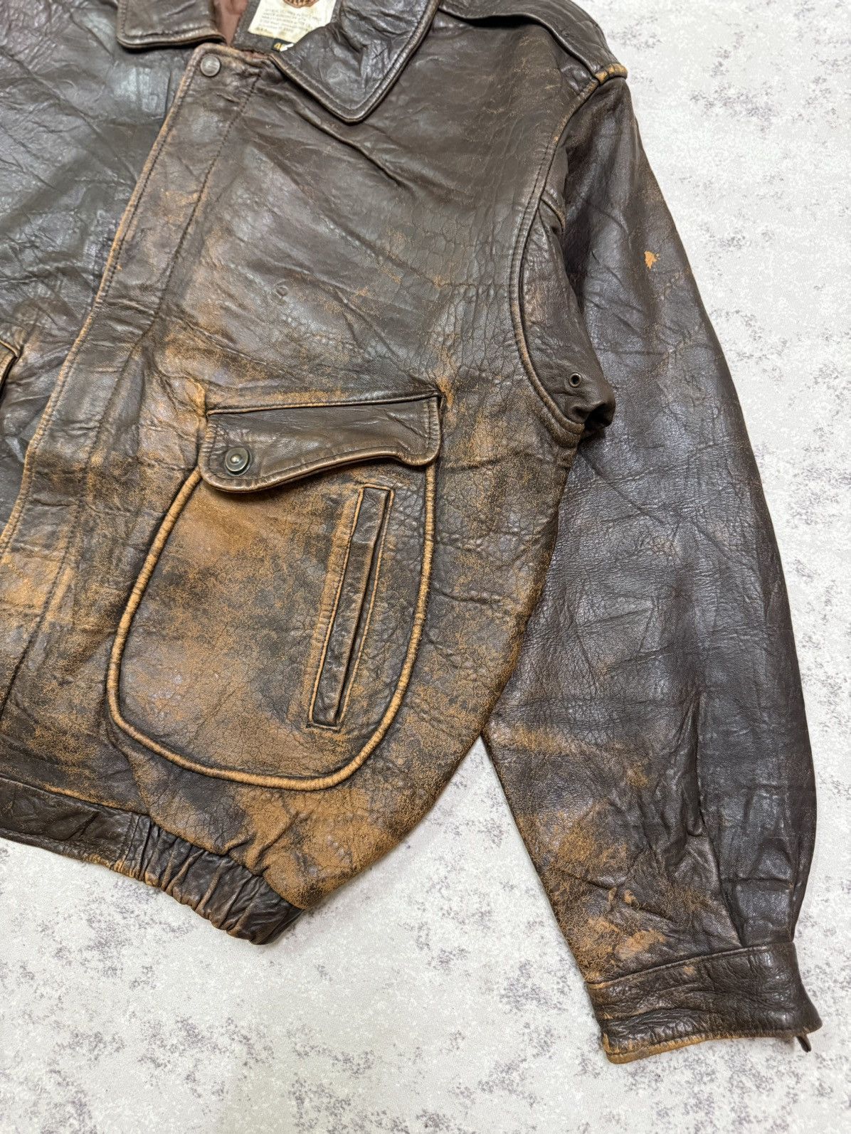 Harley Davidson Vintage Harley Davidson Brown Leather Bomber Jacket Size US XXL / EU 58 / 5 - 5 Thumbnail