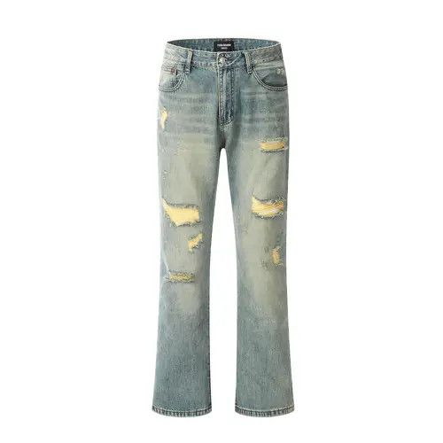 VIBE Wide-leg washed straight whisker ripped cargo flared jeans Size US 32 / EU 48 - 1 Thumbnail