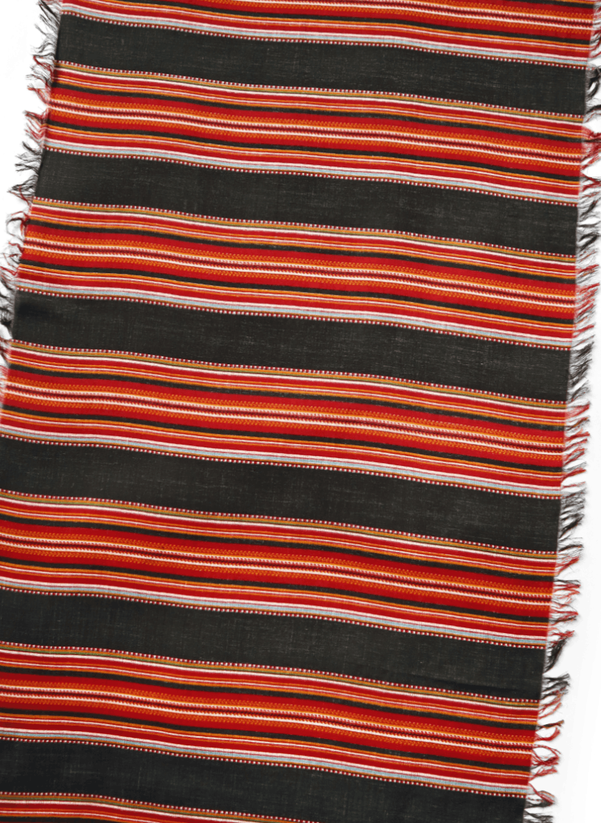 Kapital Rayon fringe scarf (Pecos stripe) Black Size ONE SIZE - 4 Thumbnail
