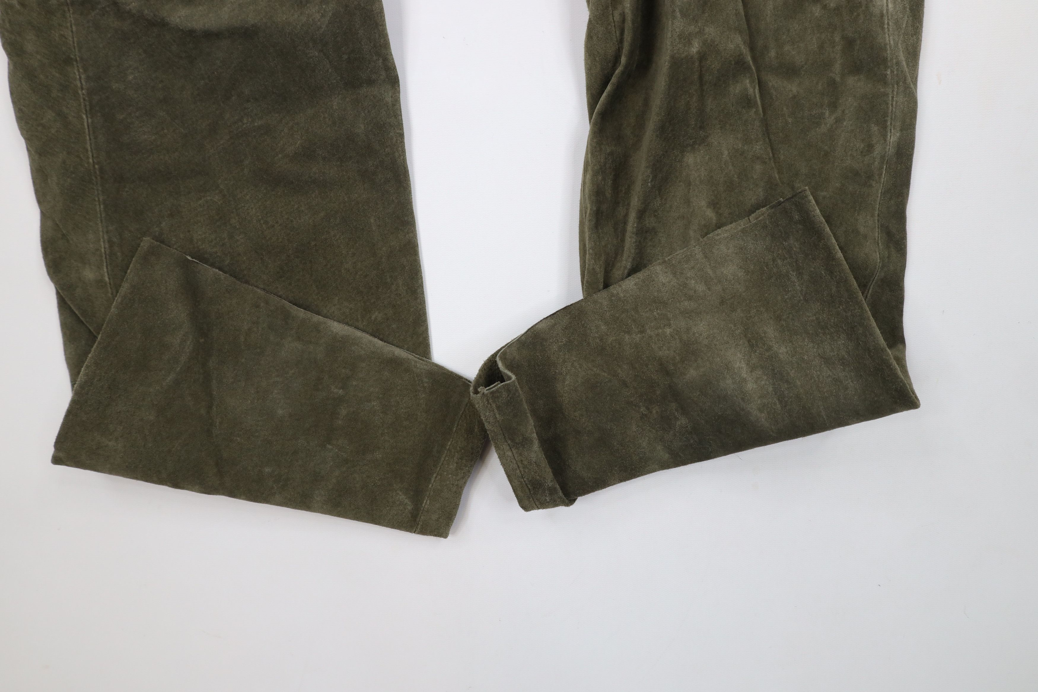 Vintage Vintage 90s Streetwear Leather Flared Wide Leg Cargo Pants Size 36" / US 14 / IT 50 - 5 Thumbnail