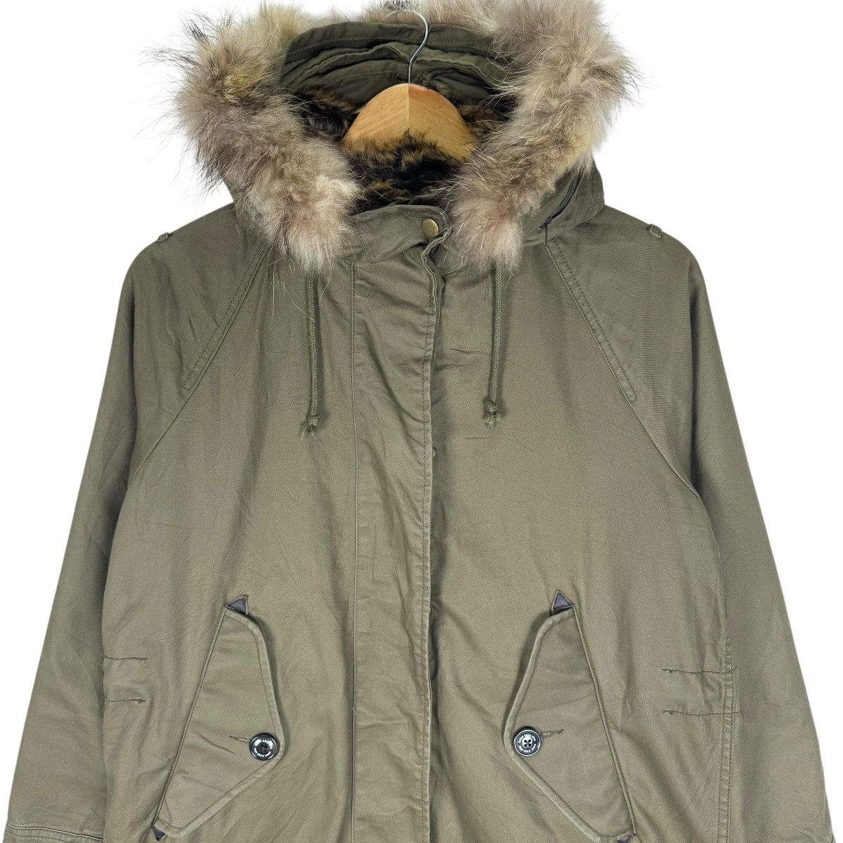 If Six Was Nine ☀️COEN FUR HOODIE FISHTAIL JACKET Size M / US 6-8 / IT 42-44 - 4 Thumbnail
