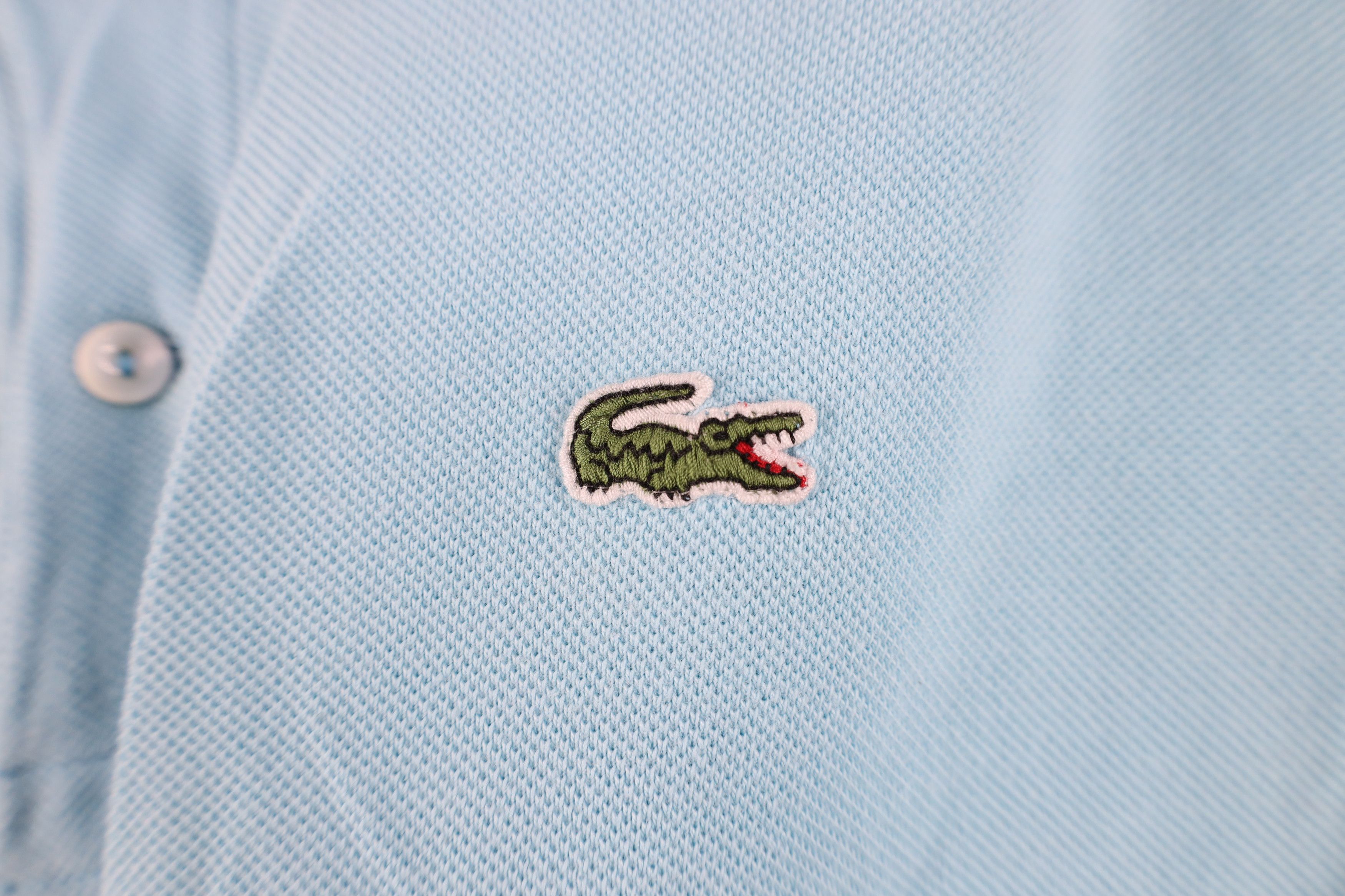 Lacoste Lacoste Distressed Croc Logo Collared Golf Polo Shirt Blue Size US L / EU 52-54 / 3 - 4 Thumbnail