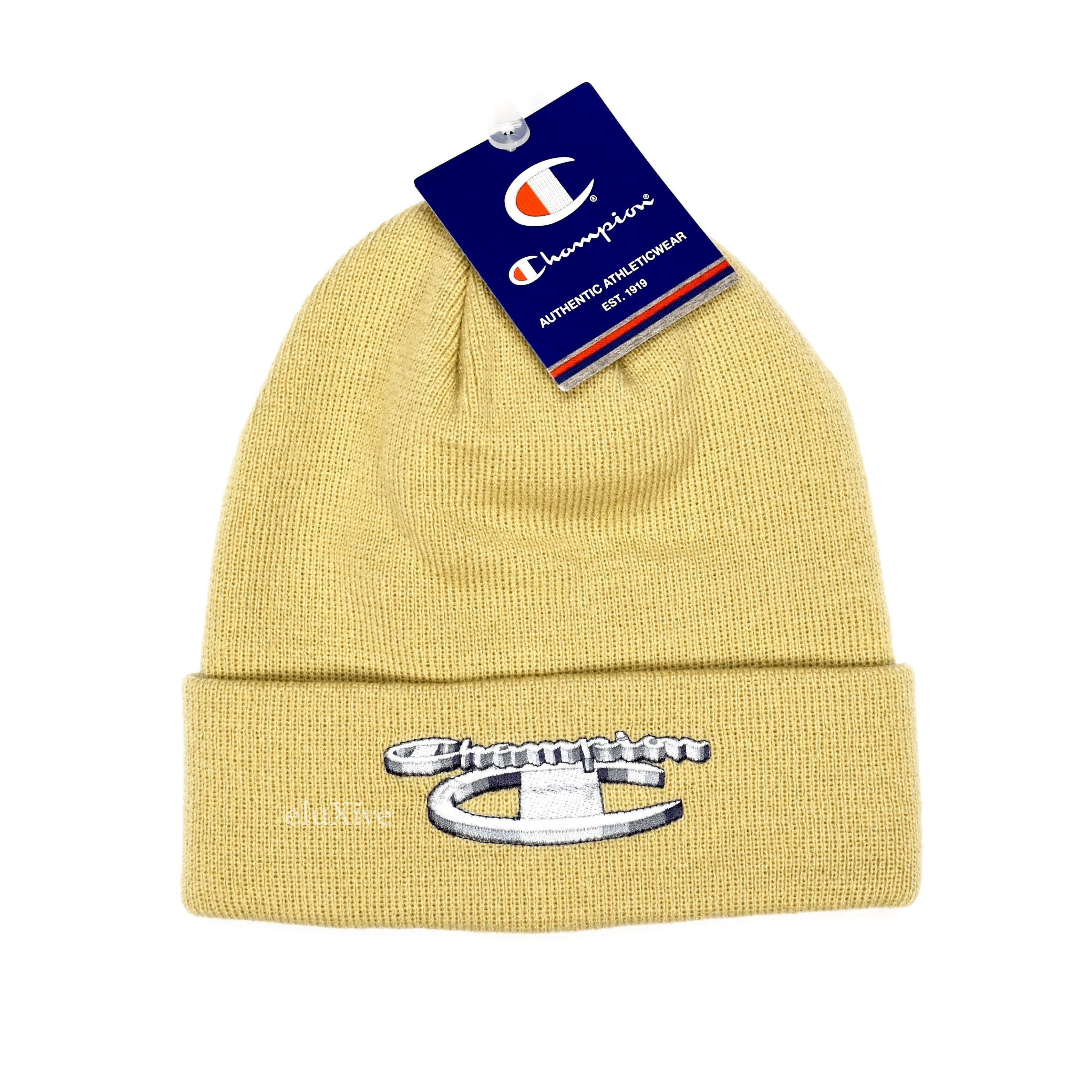 Champion × Supreme Tan Metallic Logo Beanie DS Size ONE SIZE - 1 Preview