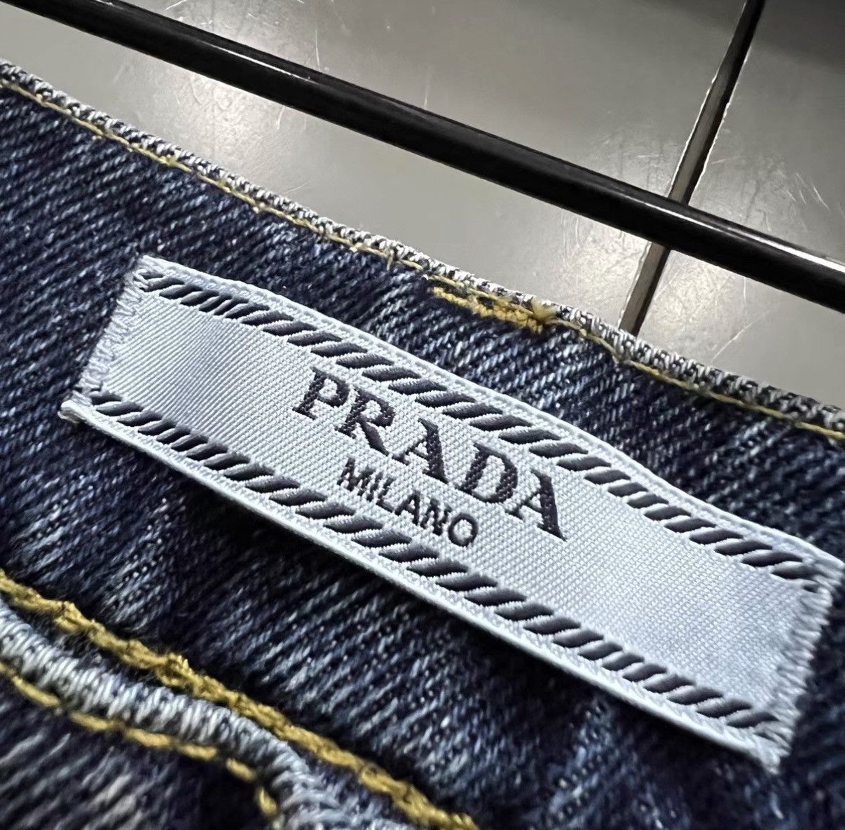 Prada Prada Blue Triangle Logo Denim Jeans J41 Size 27" / US 4 / IT 40 - 3 Thumbnail