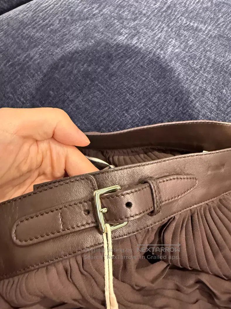 Hermes Hermes Leather Patch Pleated Skirt - Polyester Size 24" / US 00 / IT 34 - 5 Thumbnail