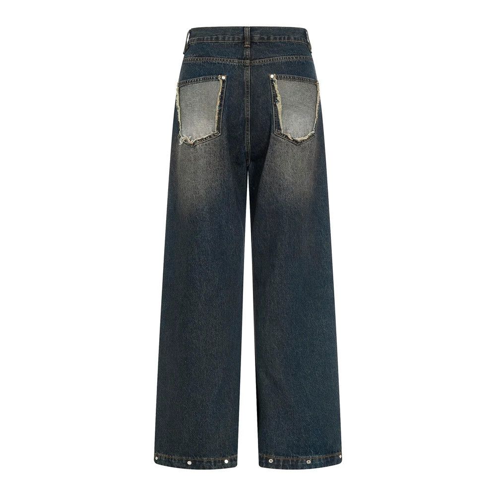 Vintage Men's high street trend casual washed distressed jeans Size US 32 / EU 48 - 2 Thumbnail