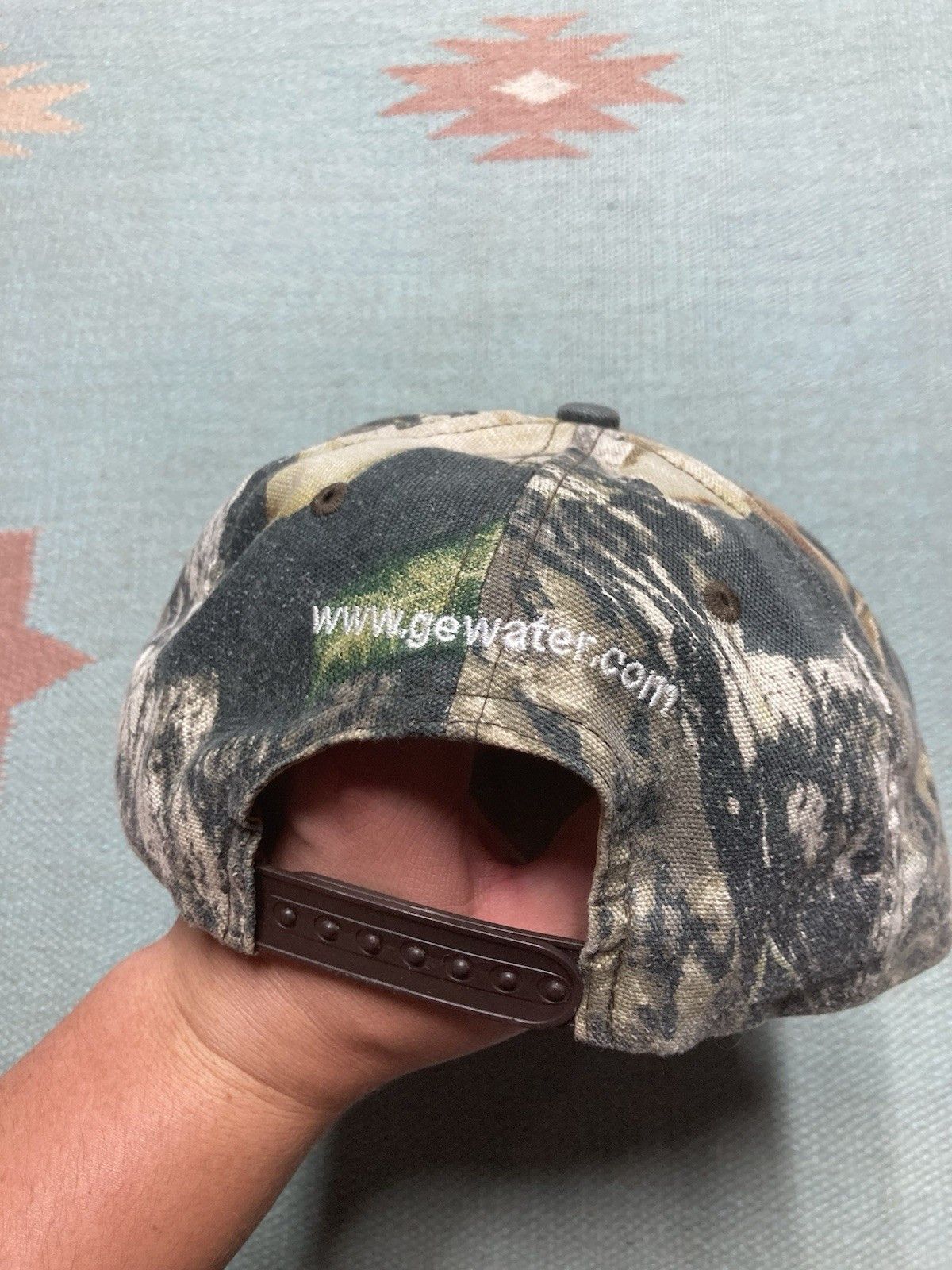 Vintage SnapBack hat camo General Electric mossy oak hunting canvas Size ONE SIZE - 5 Thumbnail