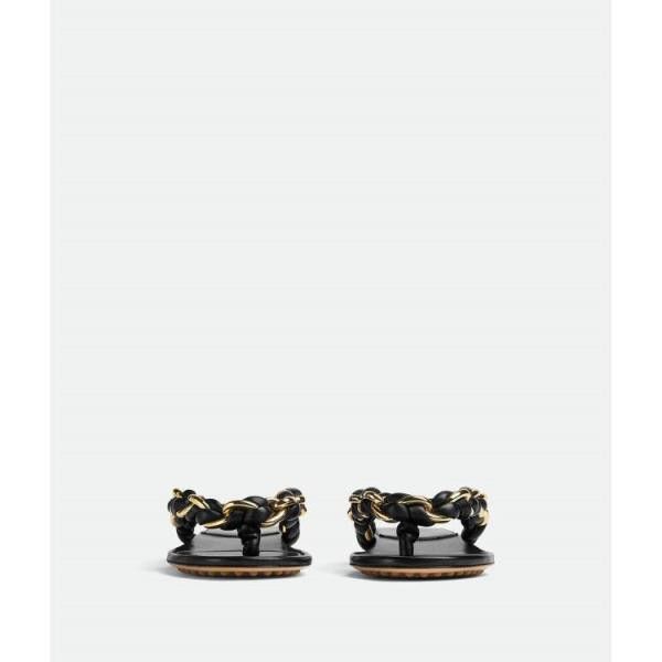 Bottega Veneta o1n1vont0724 Dot Flat Sandals in Black Size US 7 / IT 37 - 2 Thumbnail