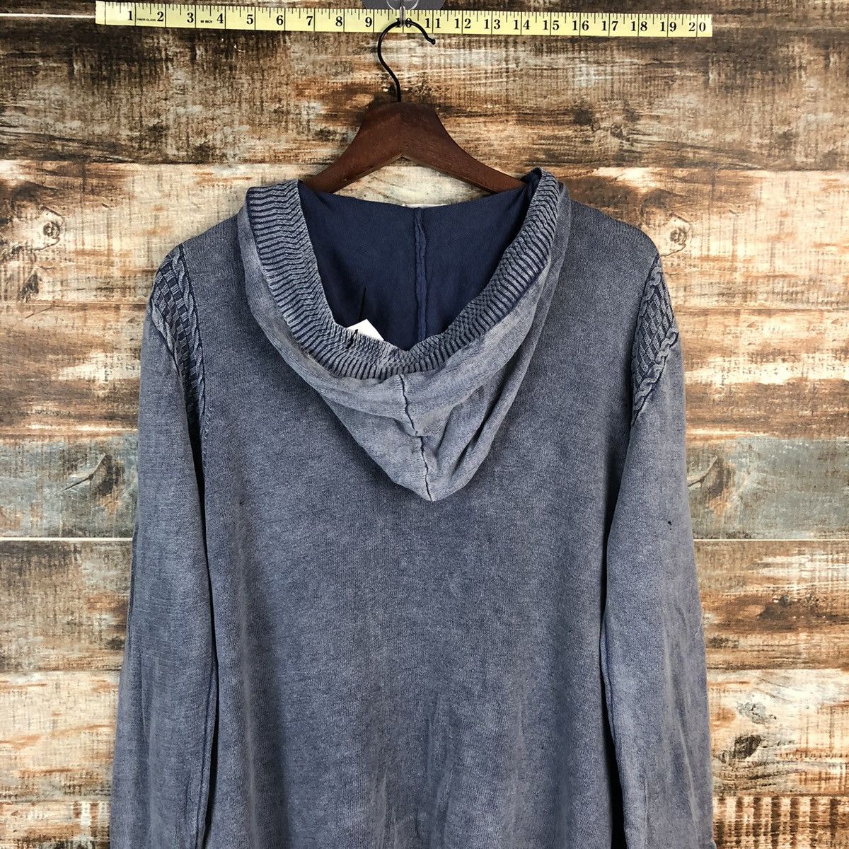 Faded Glory × Homespun Knitwear × Japanese Brand DL Growth By Gril faded Hoodie cardigan Knitwear #C602 Size US L / EU 52-54 / 3 - 13 Thumbnail