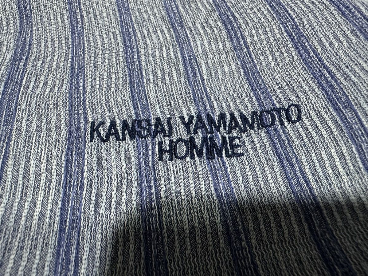 Japanese Brand 🔥Vintage Kansai Yamamoto Homme Striped Shirt Japanese Size US L / EU 52-54 / 3 - 6 Thumbnail