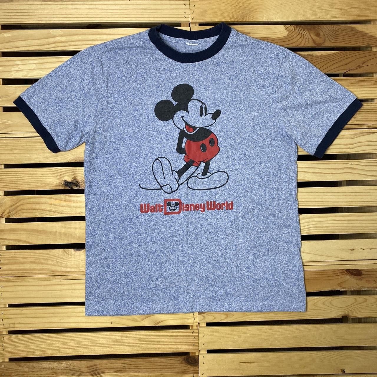 Disney Vintage Disney's Mickey Blue Cartoon Ringer Tee Size Medium Size US M / EU 48-50 / 2 - 1 Thumbnail
