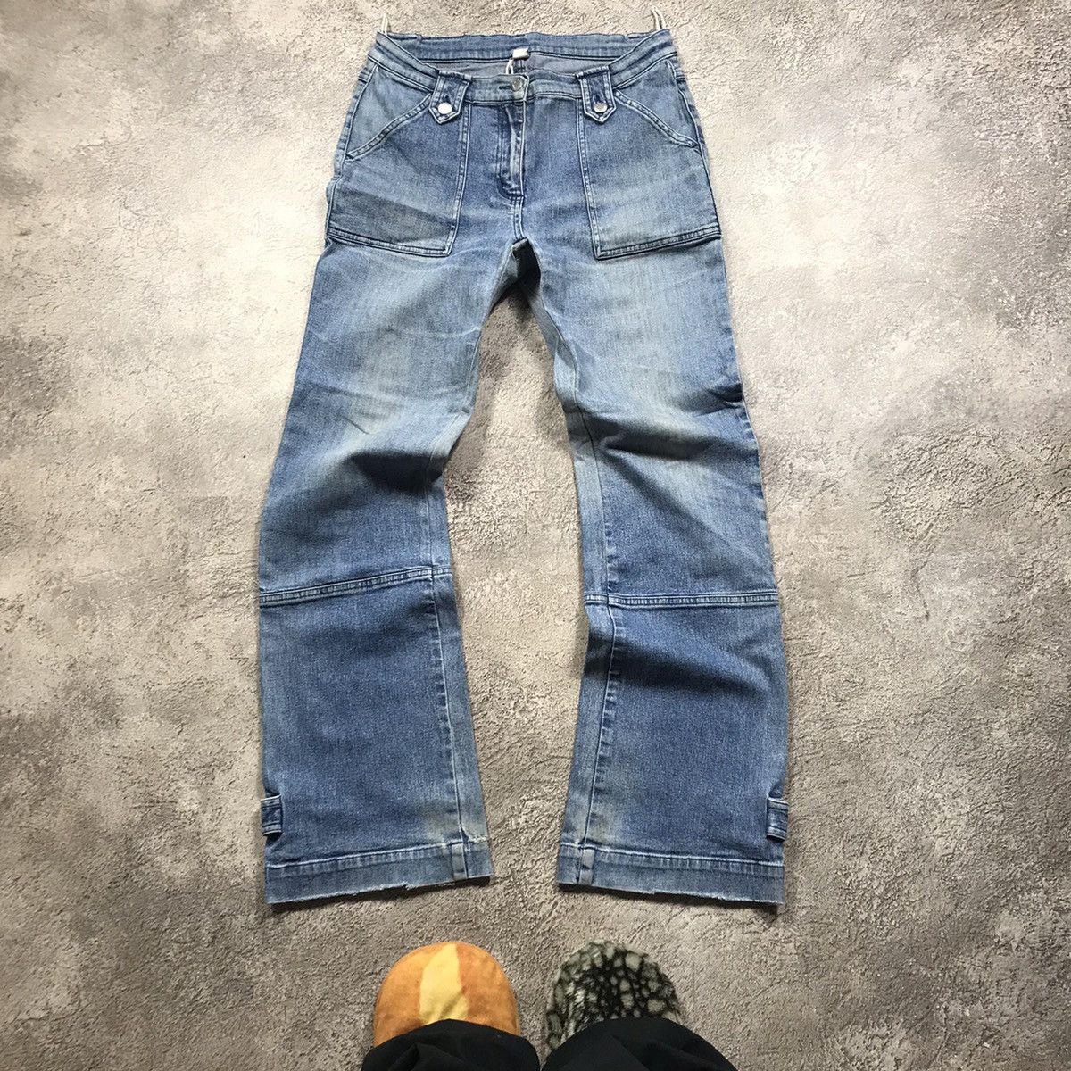 Vintage Vintage 90s Distressed Flared Jeans Low Rise Grunge Boxy 28 Size 28" / US 6 / IT 42 - 2 Thumbnail
