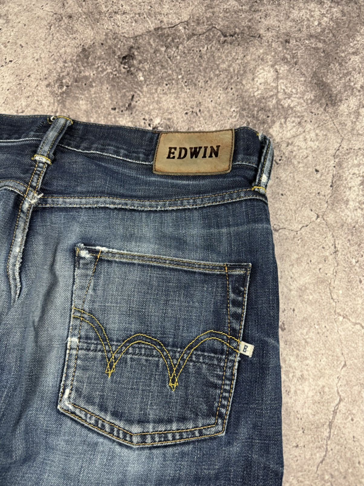 Edwin VINTAGE EDWIN BAGGY DISTRESSED JEANS JAPANESSE DENIM Y2K Size US 32 / EU 48 - 3 Thumbnail