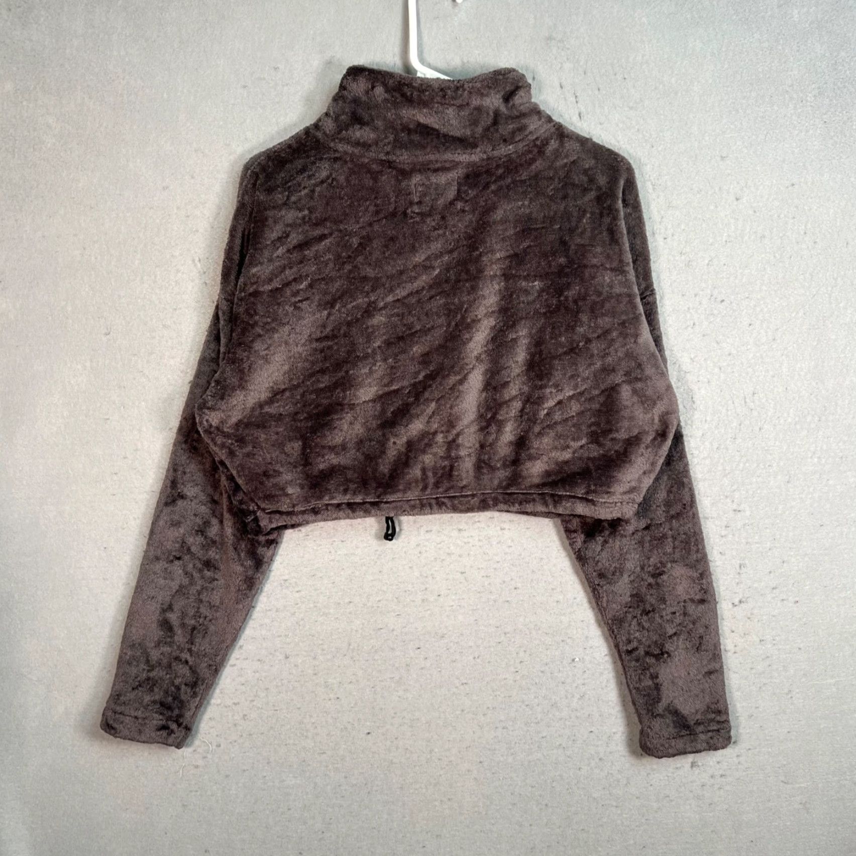 Urban Outfitters Urban Outfitters Womens Brown Fuzzy Cropped Pullover Jacket Full Zip Small Size S / US 4 / IT 40 - 2 Thumbnail