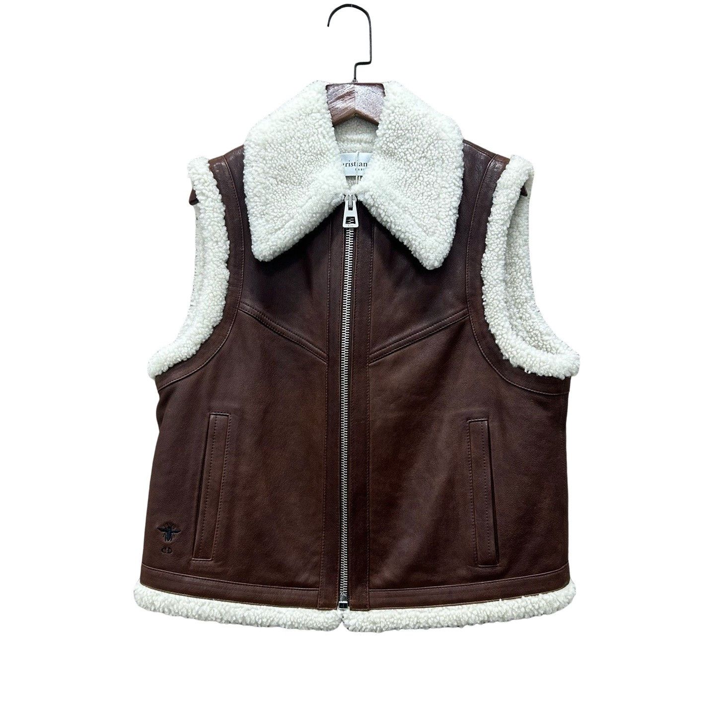 Dior Dior Bee Embroidered Shearling Vest Size 36 Size XS / US 0-2 / IT 36-38 - 1 Thumbnail