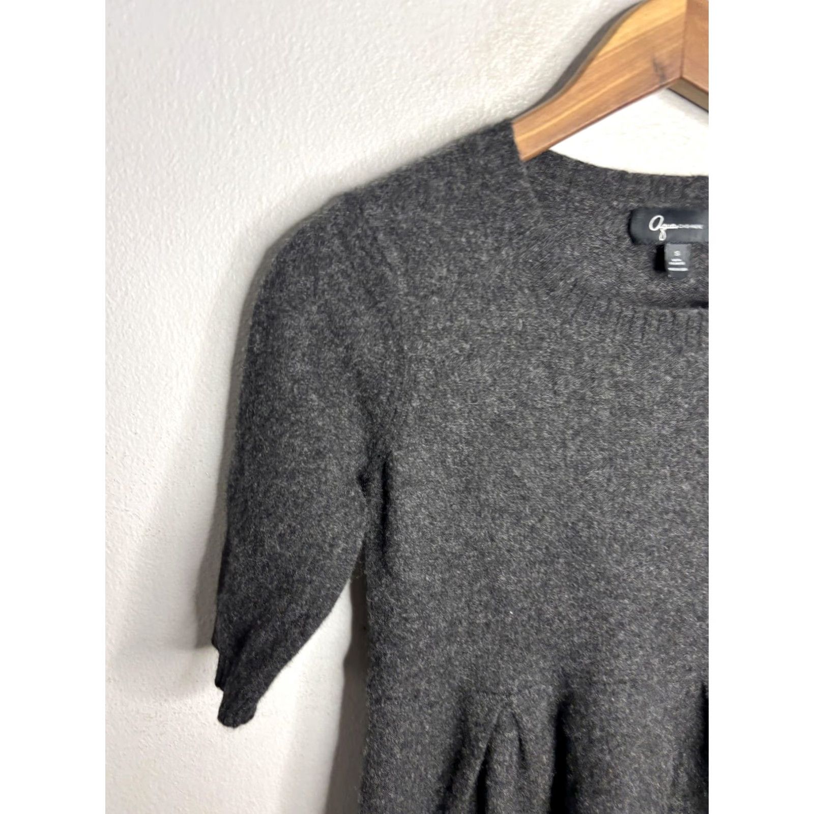 AQUA Aqua Sweater Dress Womens Small Cashmere Crew Neck Short Sleeve Knit Cozy Winter Gray Holiday Casual Workwear Size S / US 4 / IT 40 - 2 Thumbnail