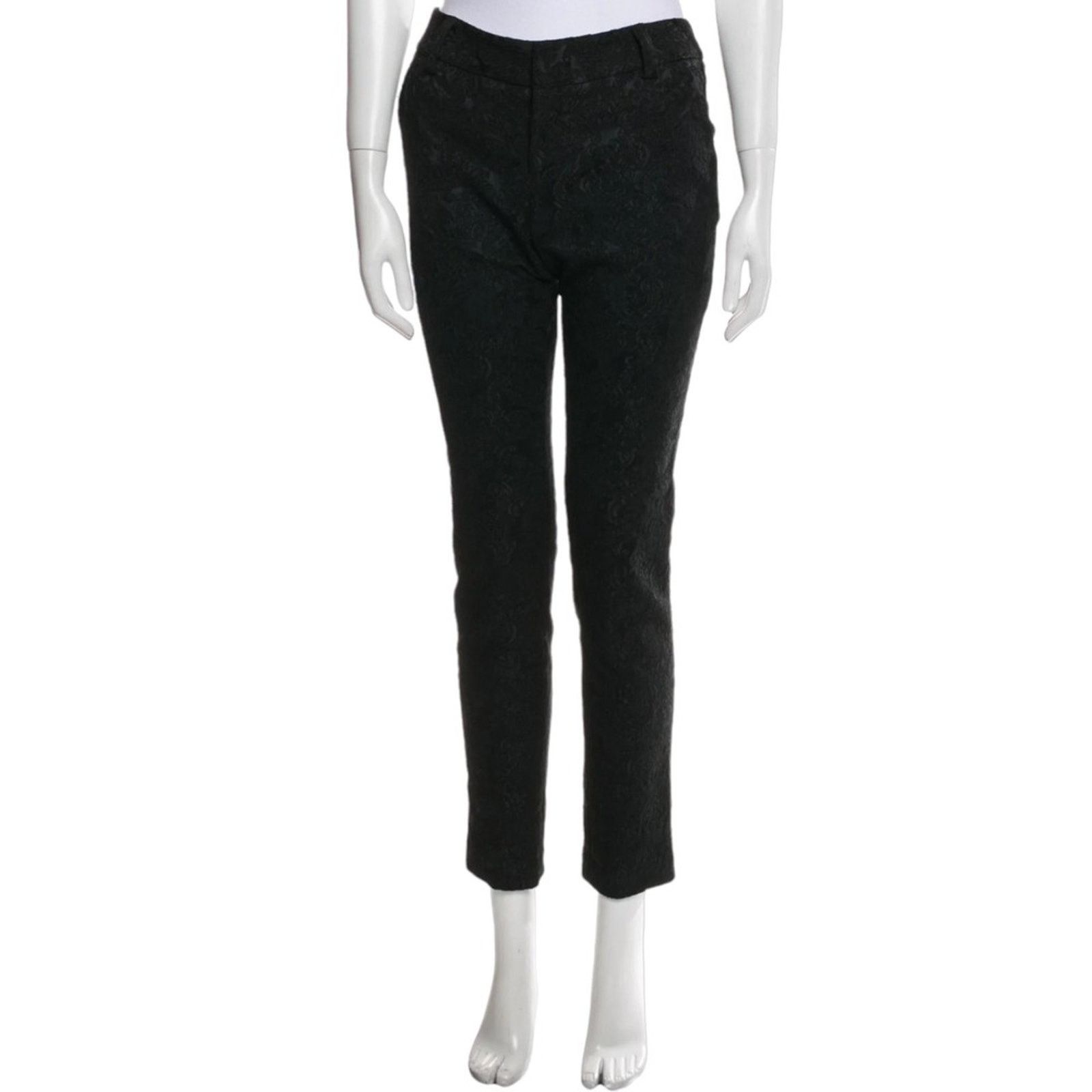 Alice + Olivia ALICE + OLIVIA Black Mid-Rise Straight Leg Pants, XS/US2/W29 Size 26" / US 2 / IT 38 - 3 Thumbnail