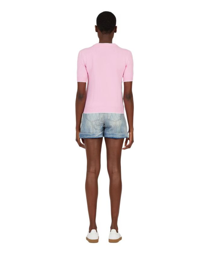 Balmain o1s1wg110526 Logo Crewneck Sweater in Pink Size S / US 4 / IT 40 - 4 Thumbnail