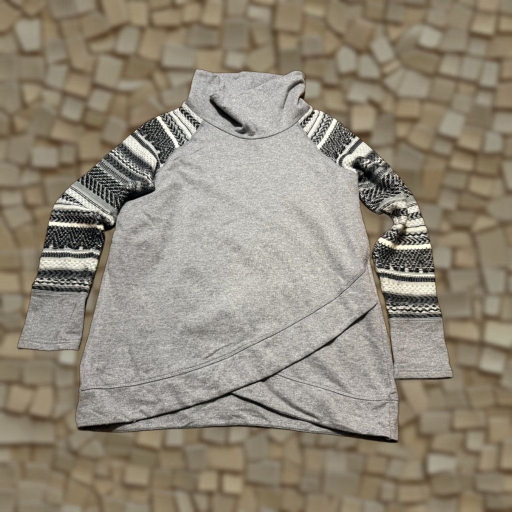 Vintage Maurices Sweater Women's Large Black White Grey Pullover Turtleneck Knit Casual Pullover Fall Winter Size Large Womens Size L / US 10 / IT 46 - 1 Thumbnail