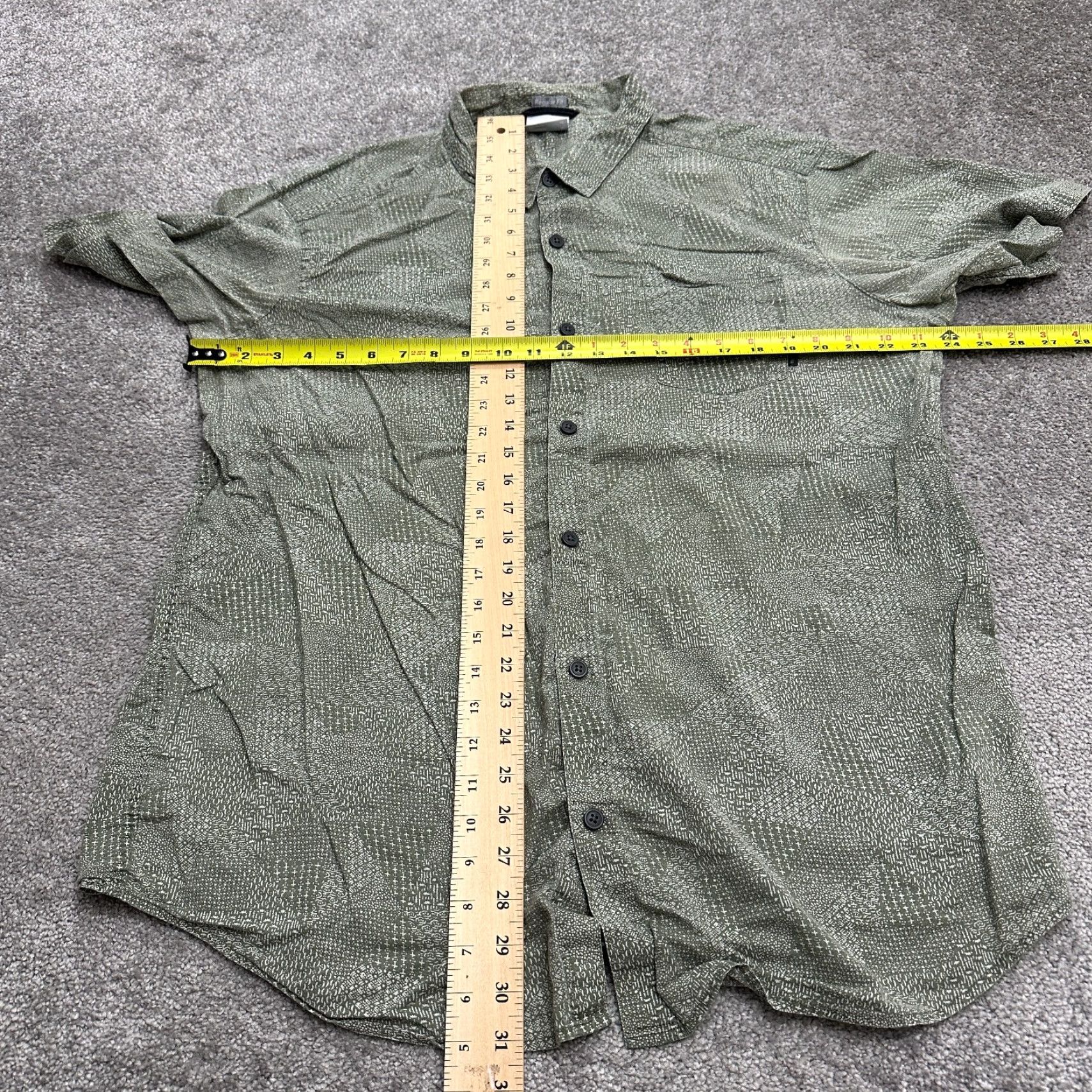 Vintage Columbia Button-Up Shirt Mens XL Green White Patterned Short Sleeve 100% Cotton Casual Outdoor Size US XL / EU 56 / 4 - 4 Thumbnail