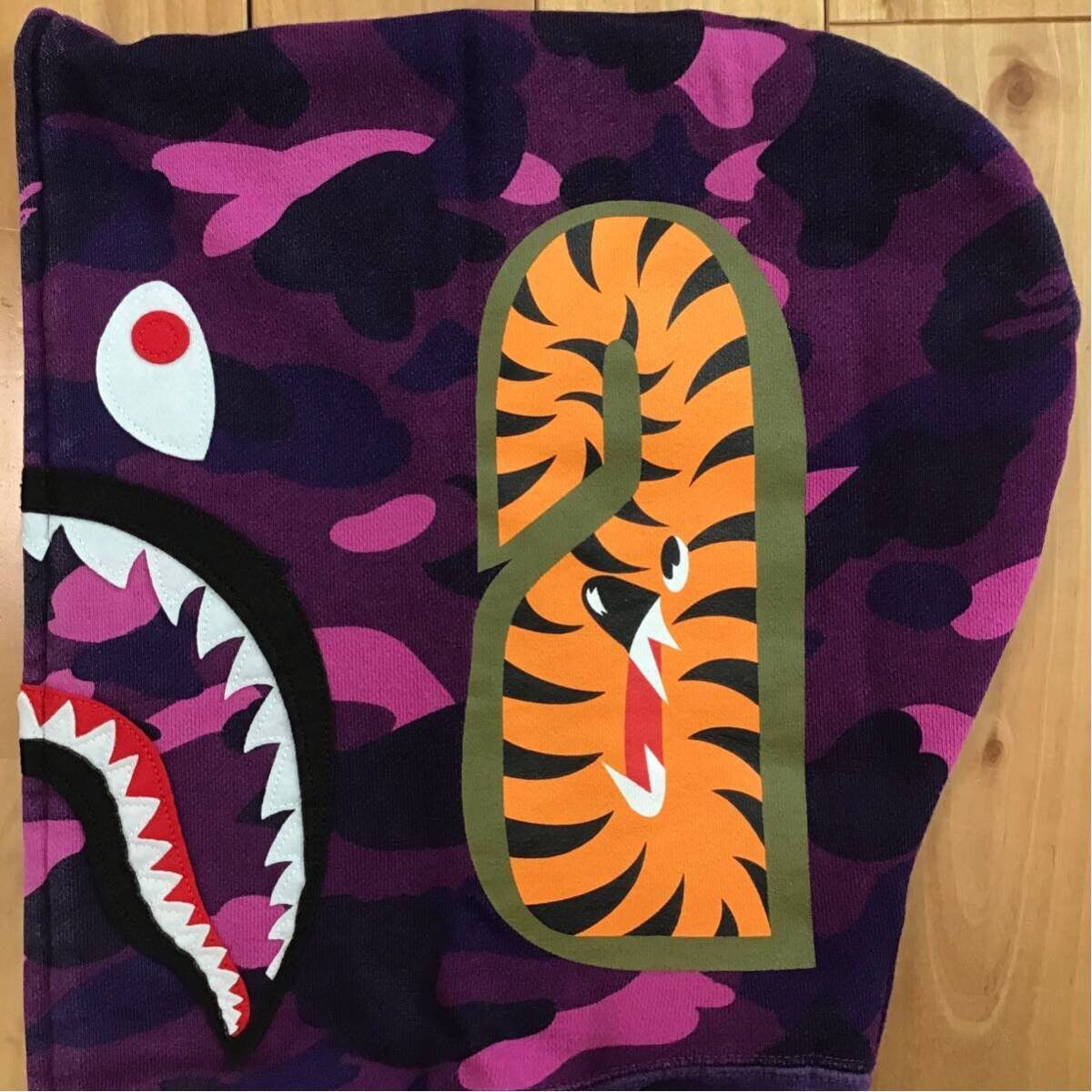 Bape × Nigo 2007 BAPE Purple camo shark full zip hoodie a bathing ape Size US M / EU 48-50 / 2 - 6 Thumbnail