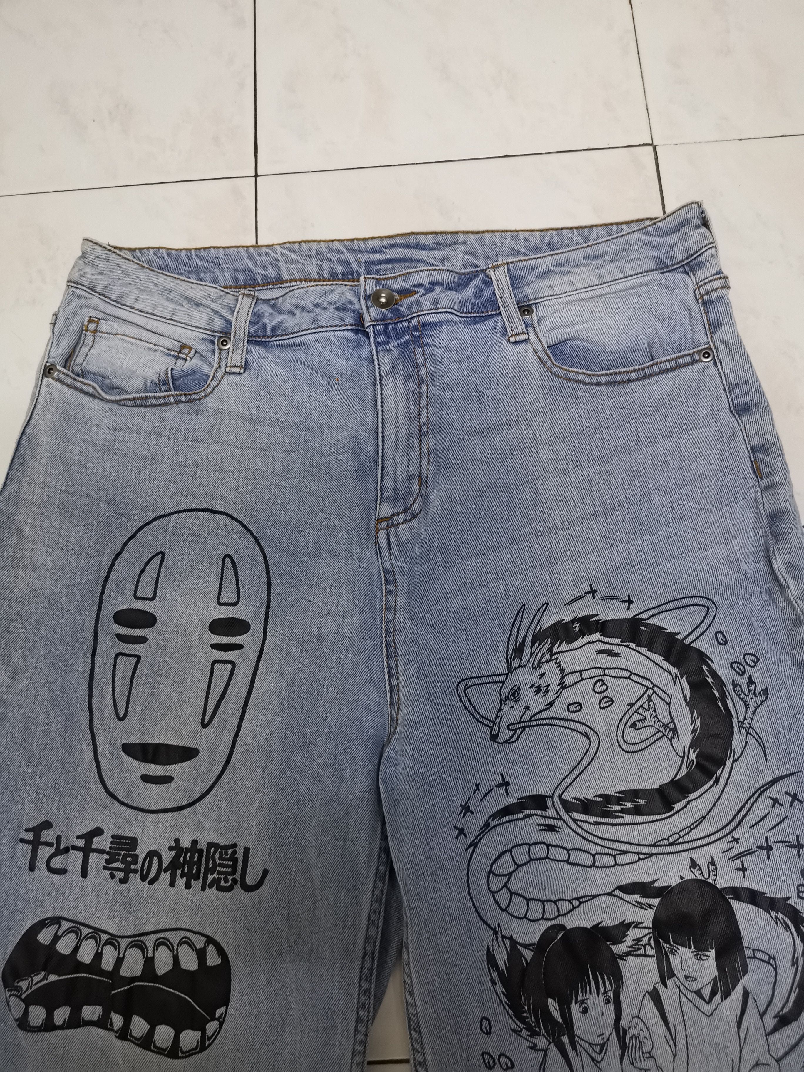If Six Was Nine Studio ghibli distressed jeans Size US 35 - 4 Thumbnail
