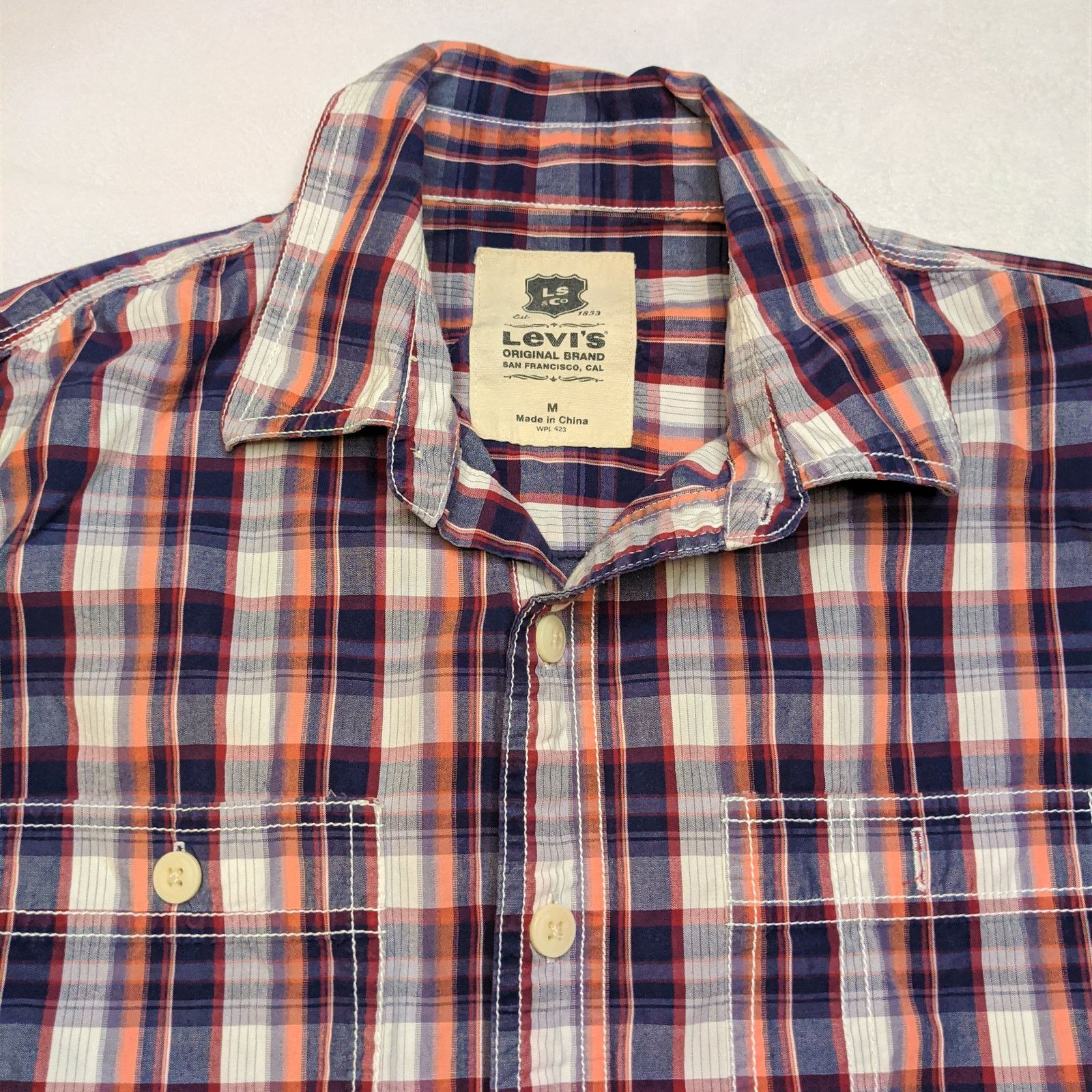 Levi's Levi's Red Plaid Flannel Shirt Mens Medium M Western Button Size US M / EU 48-50 / 2 - 2 Thumbnail