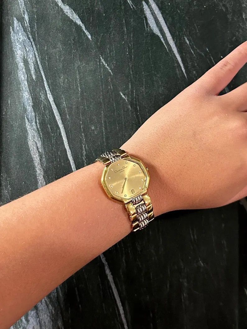Dior Vintage Christian Dior Two Tone Octagon Womens Watch Size ONE SIZE - 3 Thumbnail