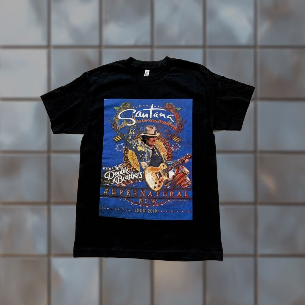 Vintage Carlos Santana The Doobie Brothers Supernatural Now Tour 2019 Band T-Shirt Sz. M Men Black Shirts M Band Tee Size US M / EU 48-50 / 2 - 1 Thumbnail