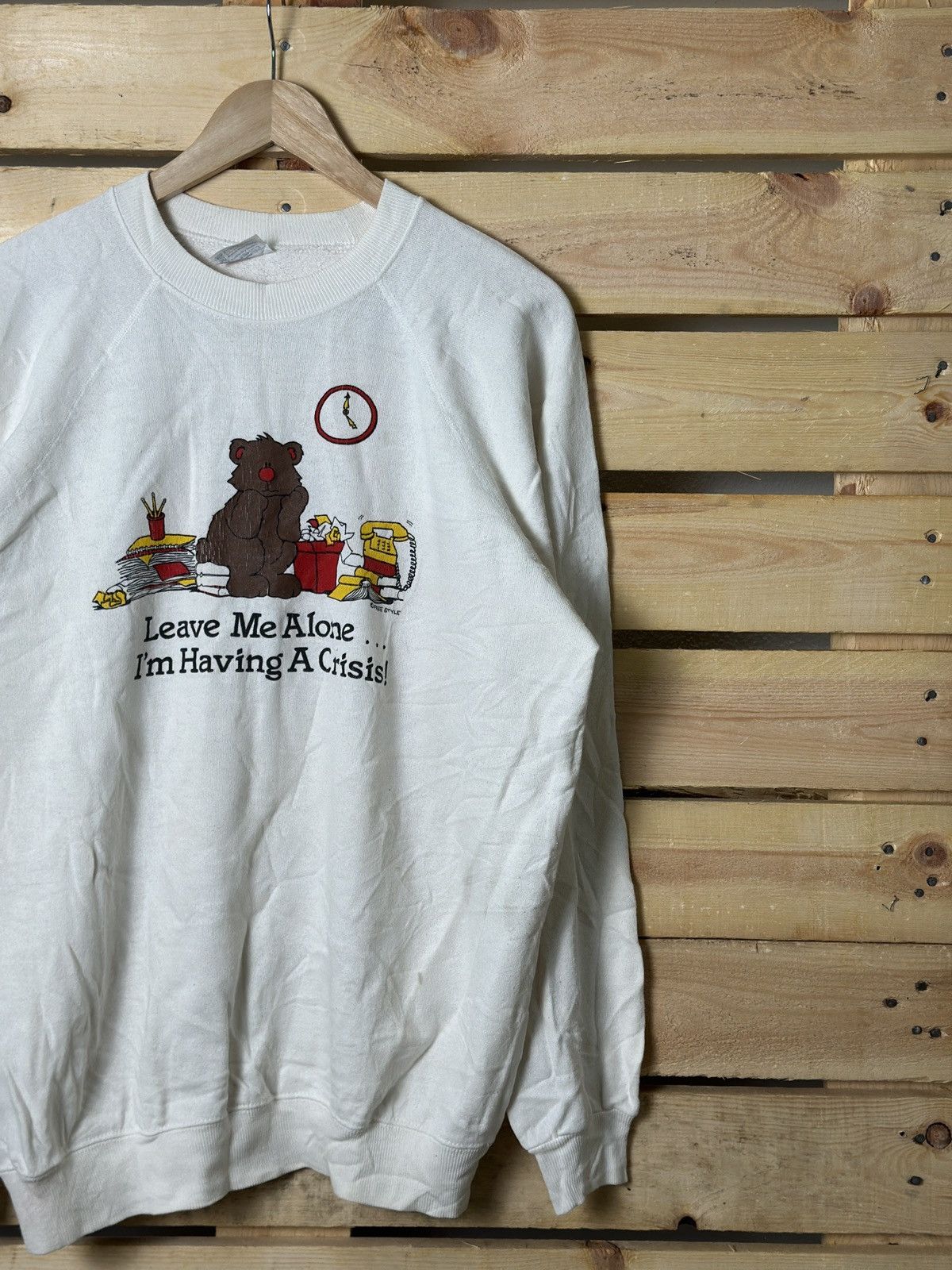 Vintage Vintage Wording Leave Me Alone With Graphic Sweatshirt Size US L / EU 52-54 / 3 - 2 Thumbnail