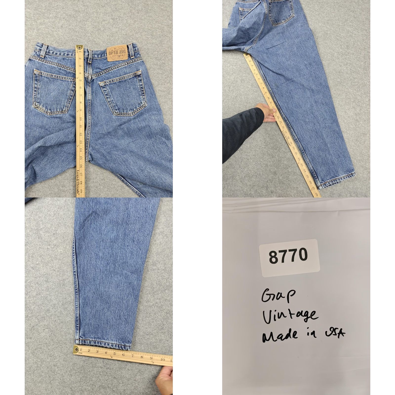 Gap VINTAGE Gap Jeans Womens 14 Ankle High Rise Denim 100% Cotton Blue United States 5-Pocket Logo Button Zip Mens? Size 36" / US 14 / IT 50 - 8 Thumbnail