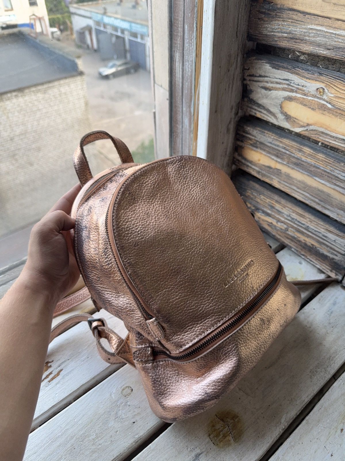 LIEBESKIND BERLIN Vintage LIEBESKIND BERLIN faded Leather backpack pink gold Size ONE SIZE - 2 Thumbnail