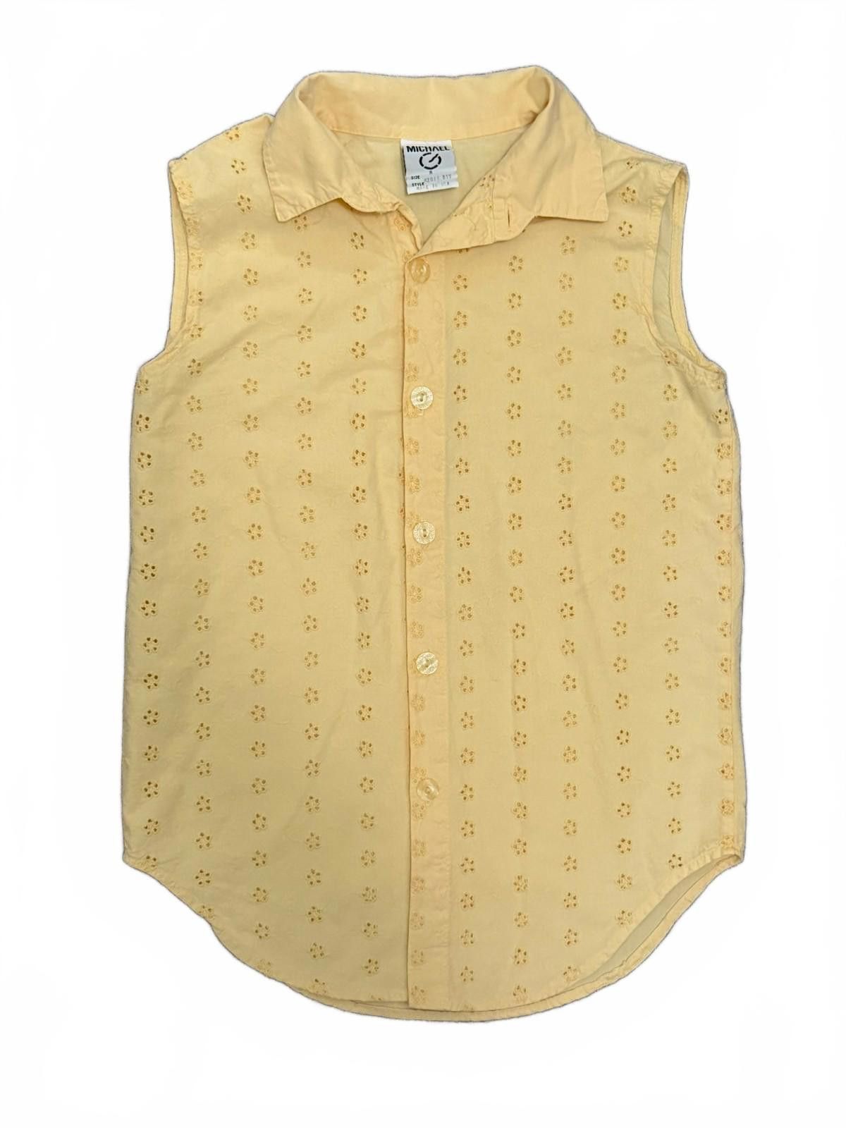 Other MICHAEL Vintage Collared Eyelet Top in Yellow (MEDIUM) Size M / US 6-8 / IT 42-44 - 4 Thumbnail