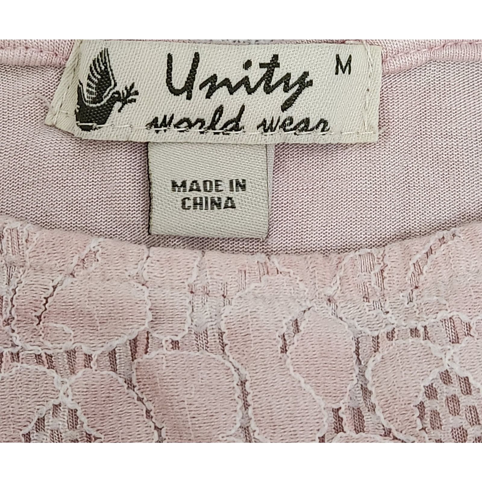 Other Unity World Wear Dusty Pink Lace Bodice Pleated Top Medium Size M / US 6-8 / IT 42-44 - 4 Thumbnail