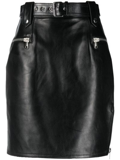 Alexander McQueen o1y0325 Mini Skirt in Black Size 26" / US 2 / IT 38 - 1 Thumbnail