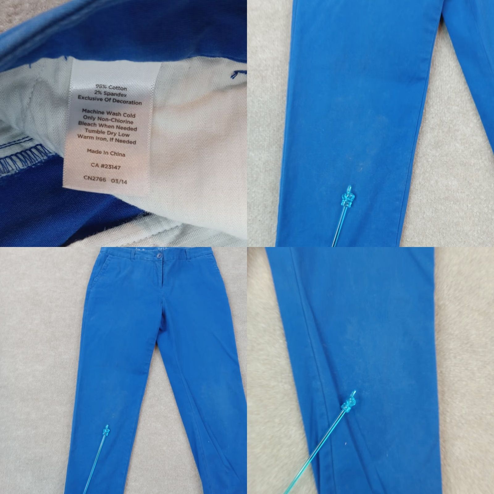 Talbots Talbots Blue Petite Ankle Pants Womens 4 Stretch Cotton Straight Leg High Rise Casual Size 30" / US 8 / IT 44 - 8 Thumbnail