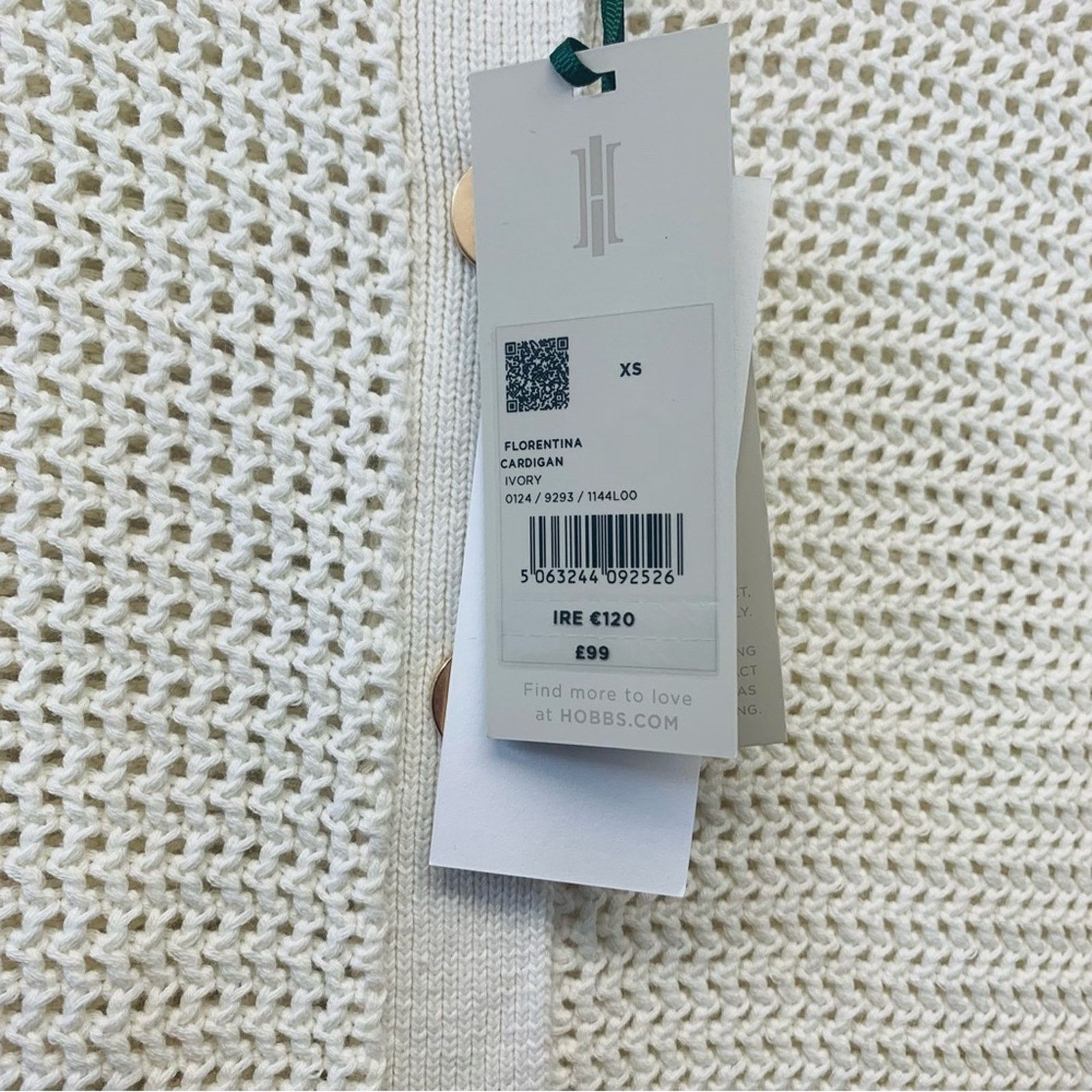 Hobbs London Hobbs London Florentina Cotton Cardigan Ivory size XS Size XS / US 0-2 / IT 36-38 - 6 Thumbnail
