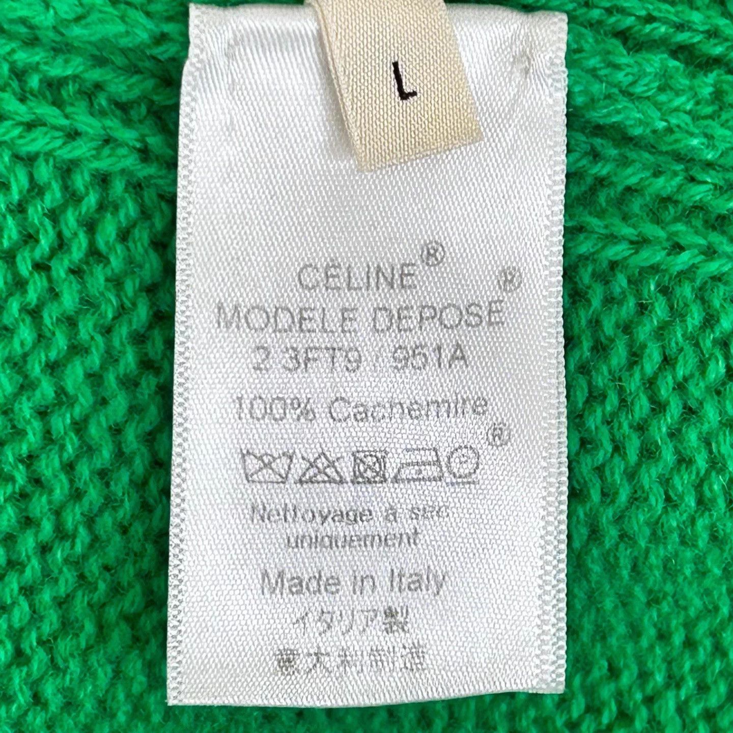 Celine Celine green Triomphe logo knit top L Size L / US 10 / IT 46 - 4 Thumbnail