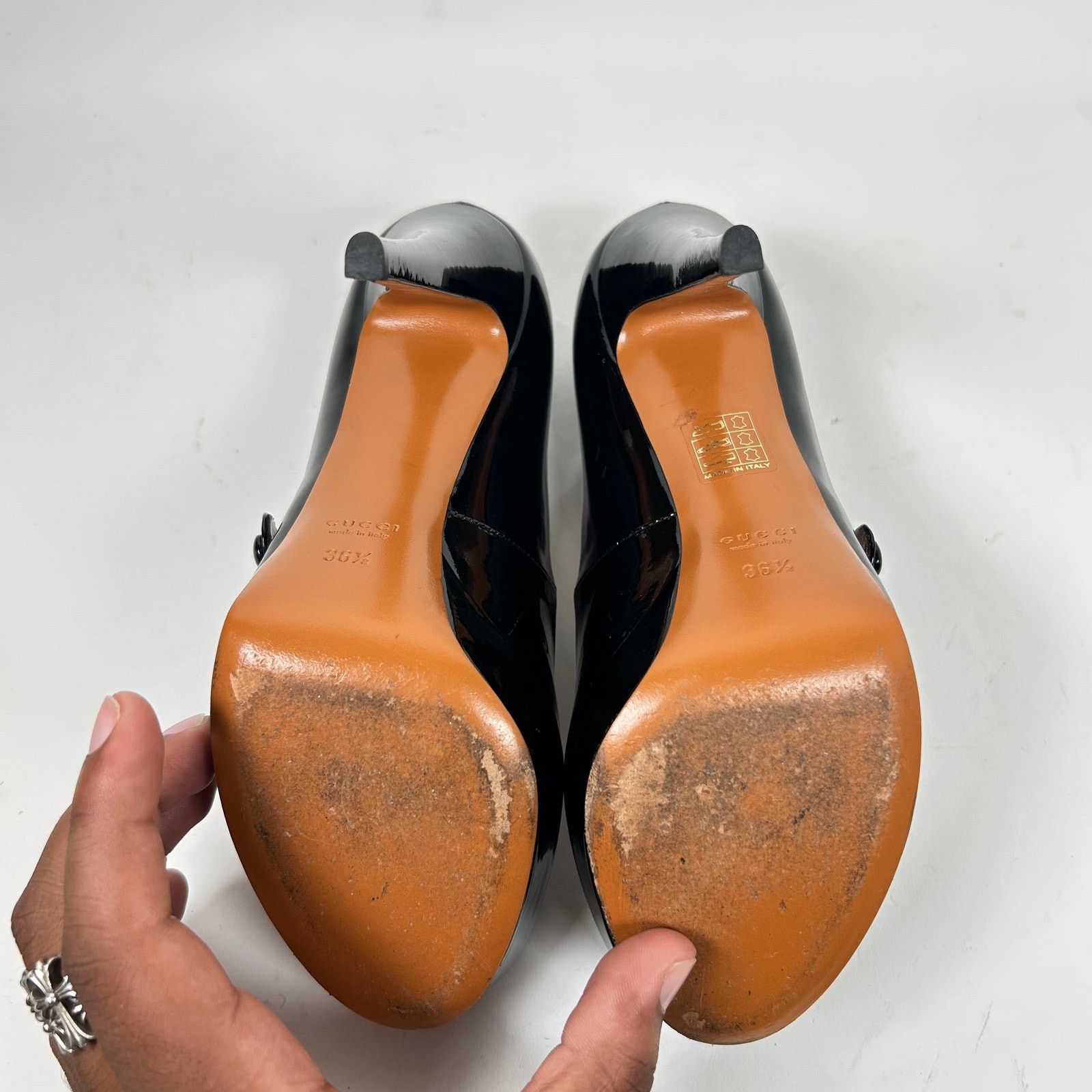 Gucci Gucci Black Patent Leather Mary Janes Size 36.5 Size US 6.5 / IT 36.5 - 6 Thumbnail