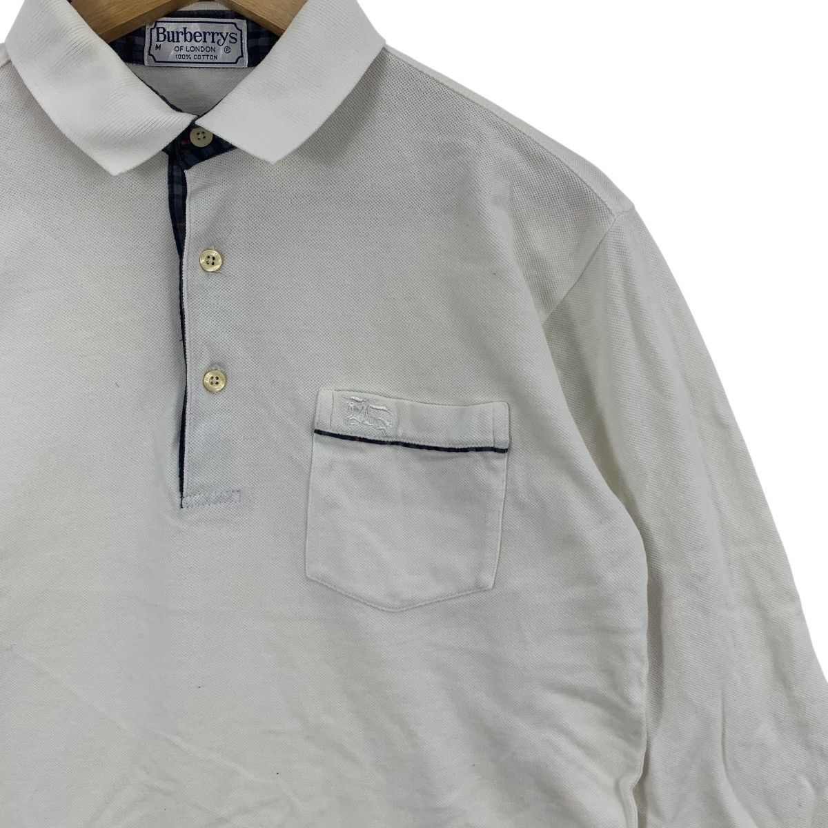 Burberry Vintage BURBERRY LONDON Embroidered Logo Polo Tee Shirt Top Size M / US 6-8 / IT 42-44 - 5 Thumbnail