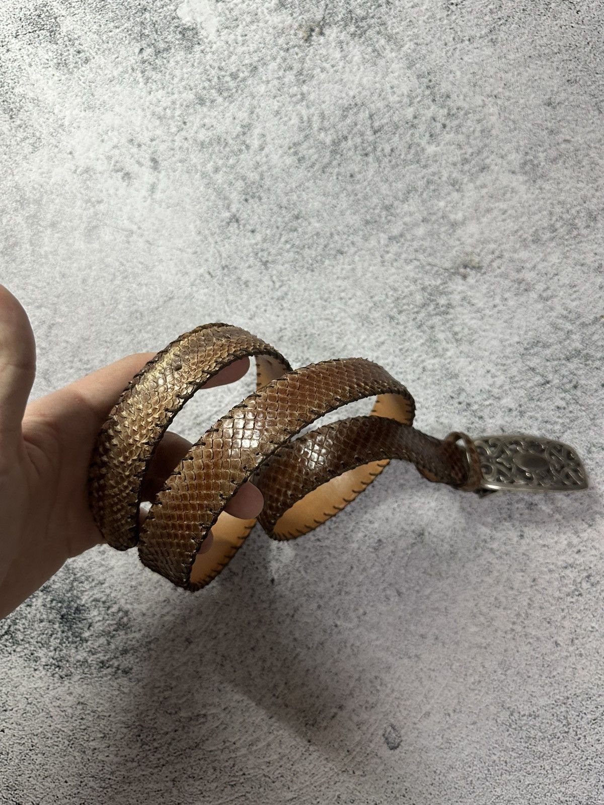 Other Vintage Reptile’s House Python Leather Belt Y2K Size ONE SIZE - 5 Thumbnail