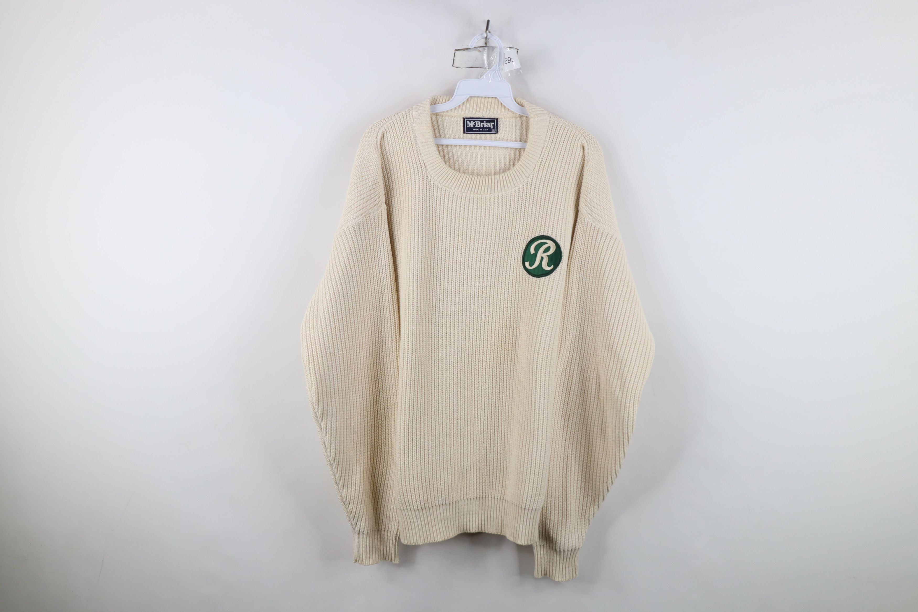 Vintage Vintage 80s 90s Streetwear Ribbed Knit Sweater BeigeUSA Size US XL / EU 56 / 4 - 1 Thumbnail