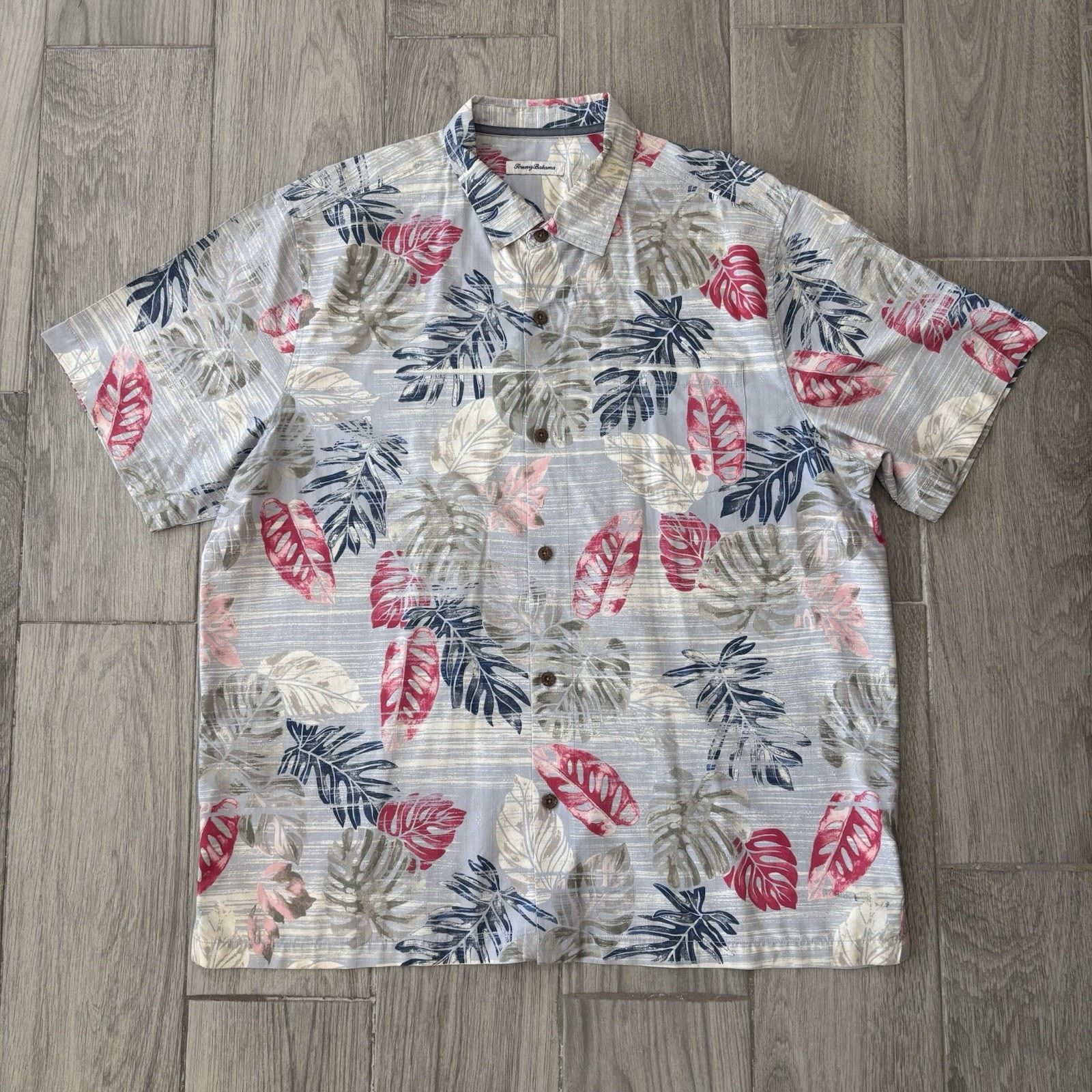 Tommy Bahama Tommy Bahama Island Zone Hawaii Silk Shirt Monstera Mens XXL Size US XXL / EU 58 / 5 - 1 Thumbnail