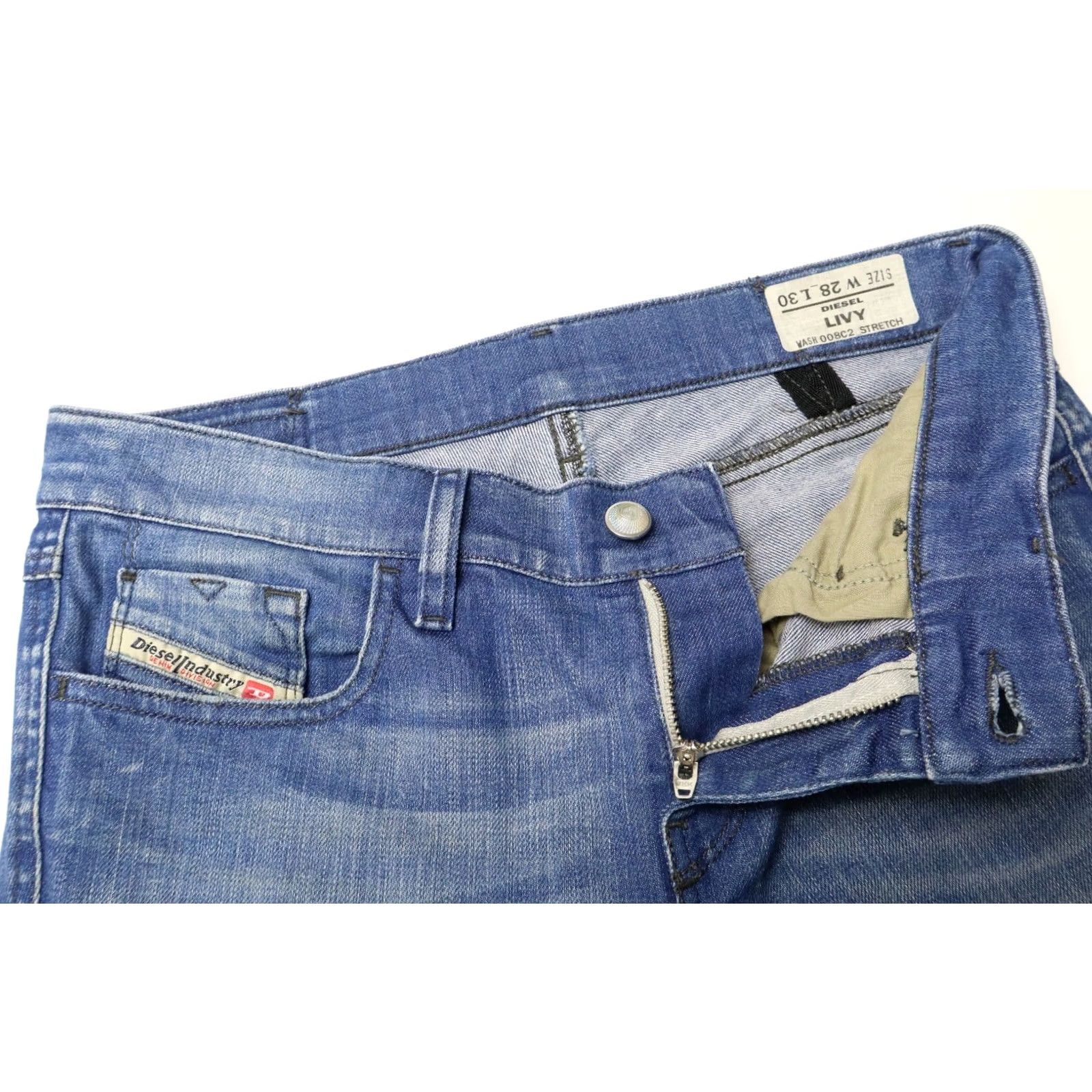 Diesel DIESEL Livy Stretch 008C2 Jeans Women's W28/L30 Slim Blue Faded Studded Slim Fit Jeans Women L/28 Size 28" / US 6 / IT 42 - 4 Thumbnail