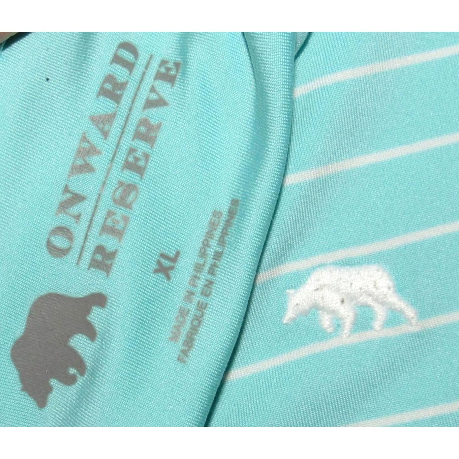 Vintage ONWARD RESERVE Polo Shirt Short Sleeve Large Adult MENS Blue Striped Performance Shirt Size US L / EU 52-54 / 3 - 3 Thumbnail