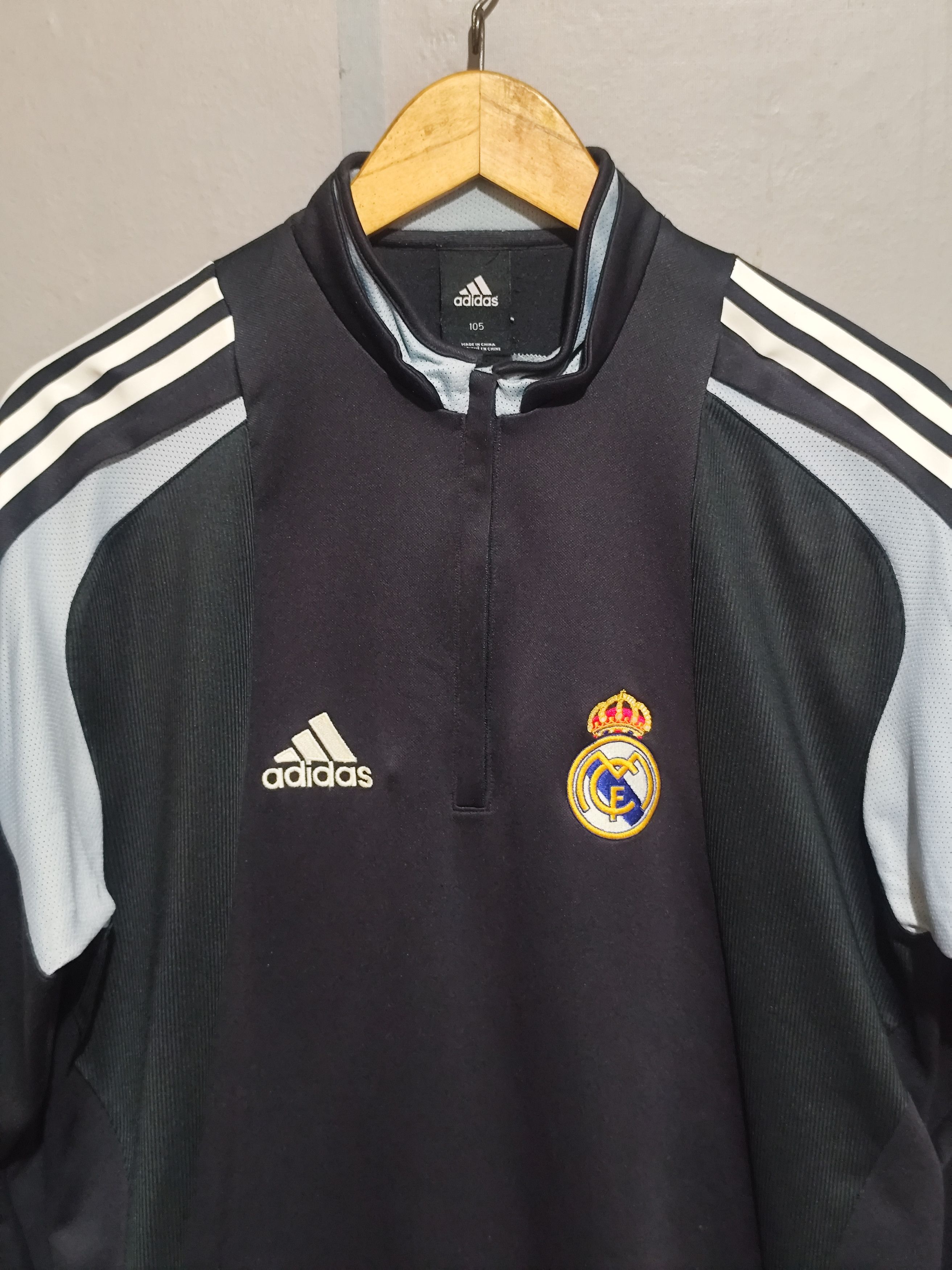 Adidas × Vintage Adidas x Real Madrid 2004 ⅓ Zipper Training Sweatshirthirt Size US L / EU 52-54 / 3 - 2 Thumbnail