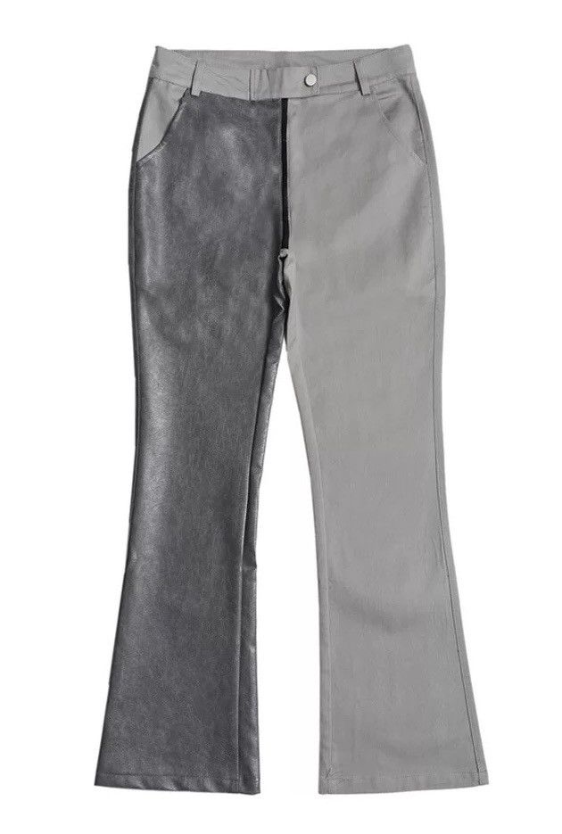 Japanese Brand × Vintage Outdoor retro cleanfit faux leather contrast flared pants Size US 30 / EU 46 - 8 Thumbnail