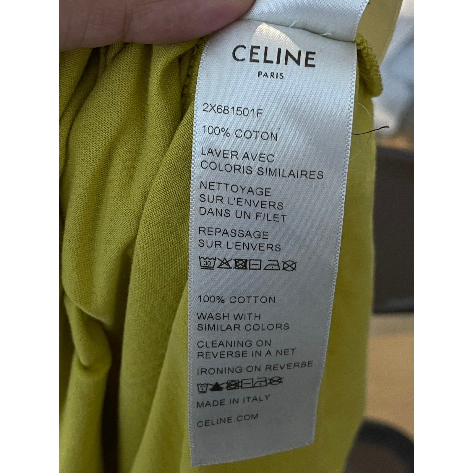 Celine Celine Logo Black & Yellow Tee Size US S / EU 44-46 / 1 - 4 Thumbnail