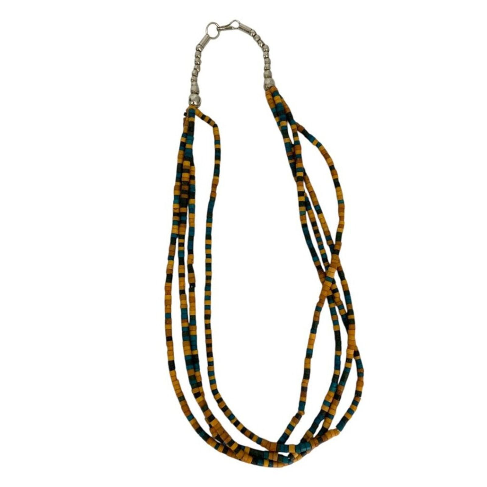Other Vintage Beaded Multi Strand Layered Necklace Tan Blue Size ONE SIZE - 4 Thumbnail